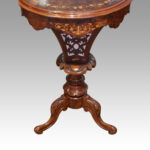 Victorian inlaid walnut oval workbox - Image 7