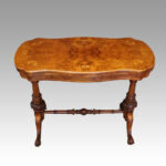 Victorian inlaid walnut serpentine card table