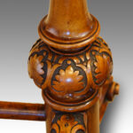 Victorian inlaid walnut serpentine card table - Image 11