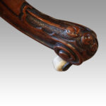 Victorian inlaid walnut serpentine card table - Image 12