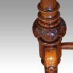 Victorian inlaid walnut serpentine card table - Image 11