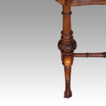 Victorian inlaid walnut serpentine card table - Image 8