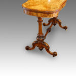 Victorian inlaid walnut serpentine card table - Image 7