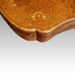 Victorian inlaid walnut serpentine card table - Image 7
