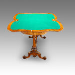 Victorian inlaid walnut serpentine card table - Image 5