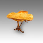 Victorian inlaid walnut serpentine card table - Image 4