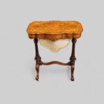 Victorian inlaid walnut sewing table - Image 2