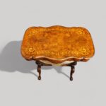 Victorian inlaid walnut sewing table - Image 3