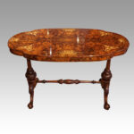 Victorian inlaid walnut shaped centre table
