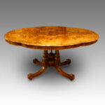 Victorian walnut inlaid shaped loo table - Image 6