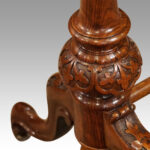 Victorian inlaid walnut workbox card table - Image 12