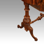 Victorian inlaid walnut workbox card table - Image 11