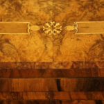 Victorian inlaid walnut workbox card table - Image 8