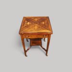 Victorian inlaid rosewood envelope card table