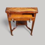Victorian inlaid rosewood envelope card table - Image 5