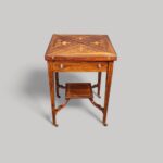 Victorian inlaid rosewood envelope card table - Image 4