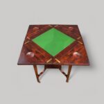 Victorian inlaid rosewood envelope card table - Image 2