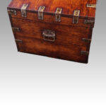Victorian iron bound officers campaign trunk - Image 6