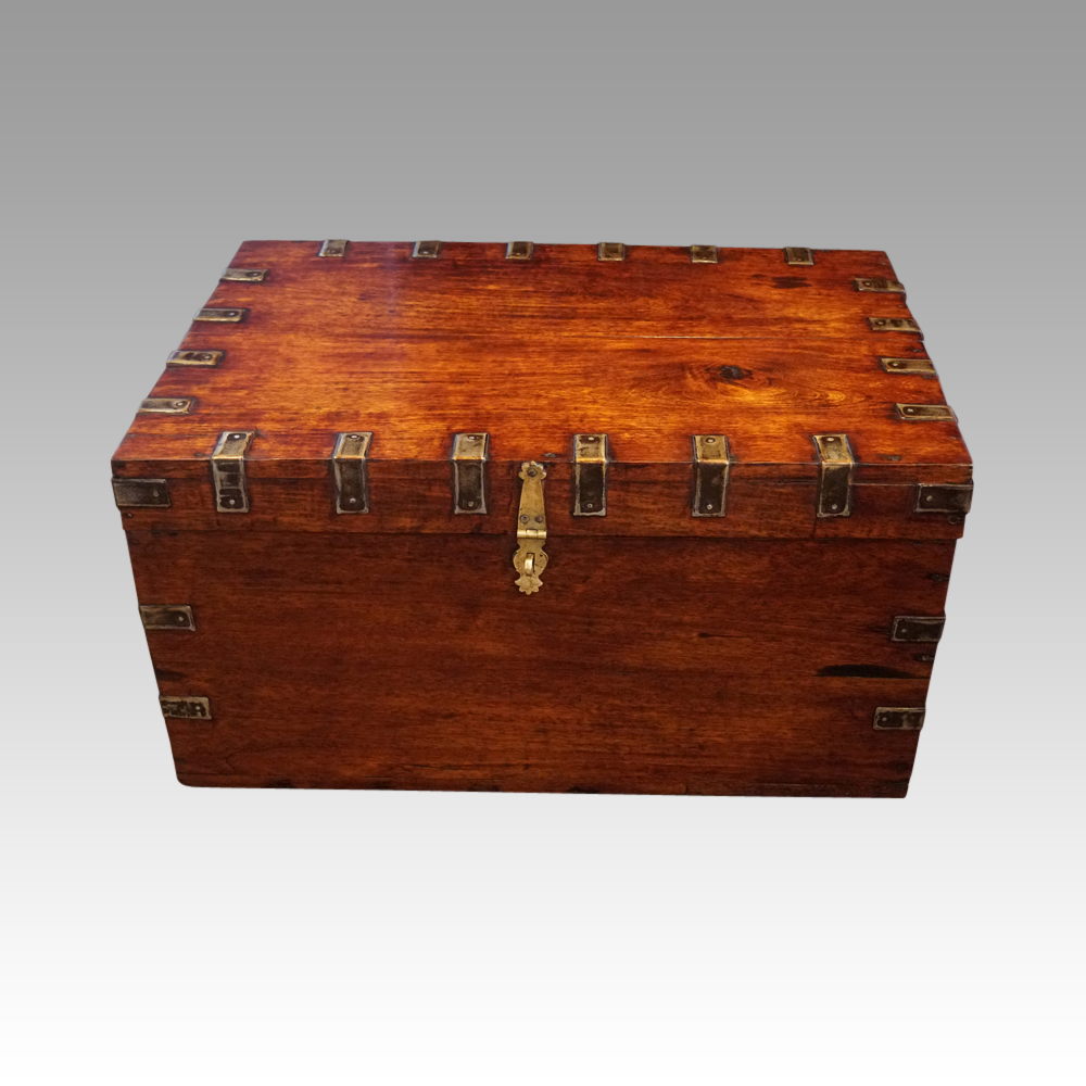 Victorian-iron-bound-officers-campaign-trunk.jpg Victorian iron bound officers campaign trunk - Image 1