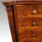 Victorian mahogany serpentine chest - Image 7