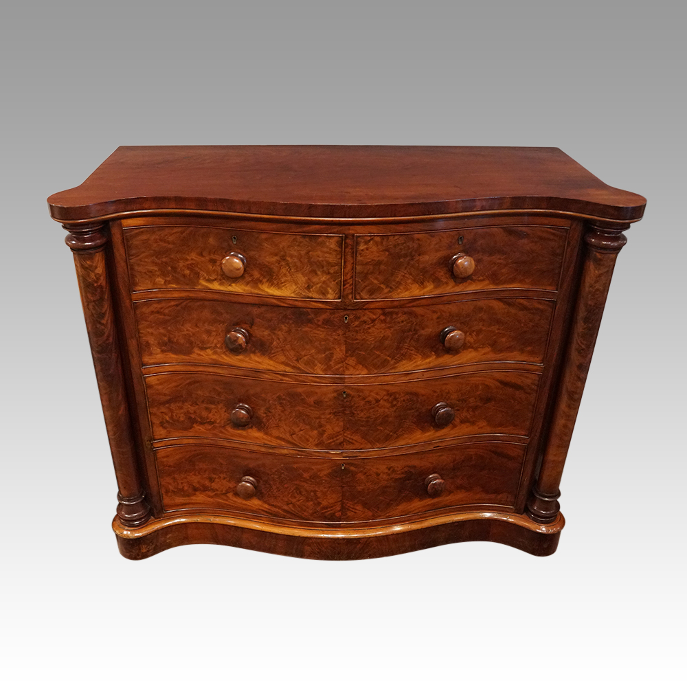 Victorian-large-serpentine-chest.jpg Victorian mahogany serpentine chest - Image 1