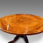Victorian large burr walnut oval dining table Now Sold - Image 7
