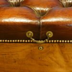 Victorian leather Camphorwood ottoman - Image 7