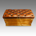 Victorian leather Camphorwood ottoman - Image 6