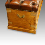 Victorian leather Camphorwood ottoman - Image 4