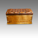 Victorian leather Camphorwood ottoman - Image 2