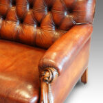 Victorian leather gentlemans club sofa Now Sold - Image 4