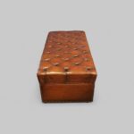 Victorian leather buttoned ottoman - Image 7