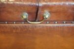 Victorian leather buttoned ottoman - Image 4
