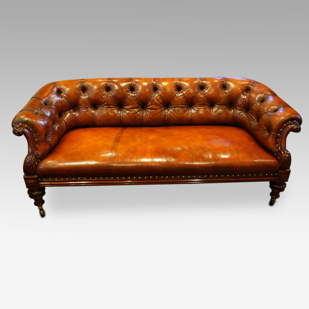 Victorian-leather-chesterfield-front.jpg Victorian leather chesterfield - Image 1