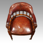 Victorian leather desk chair - Image 4