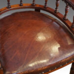 Victorian leather desk chair - Image 4