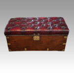 Victorian leather camphorwood ottoman