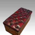 Victorian leather camphorwood ottoman - Image 9