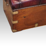 Victorian leather camphorwood ottoman - Image 7