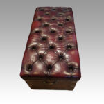 Victorian leather camphorwood ottoman - Image 2