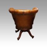 Victorian leather revolving desk chair - Image 3