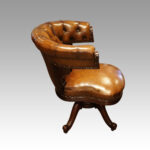 Victorian leather revolving desk chair - Image 2