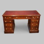 Victorian mahogany 9 drawer pedestal desk