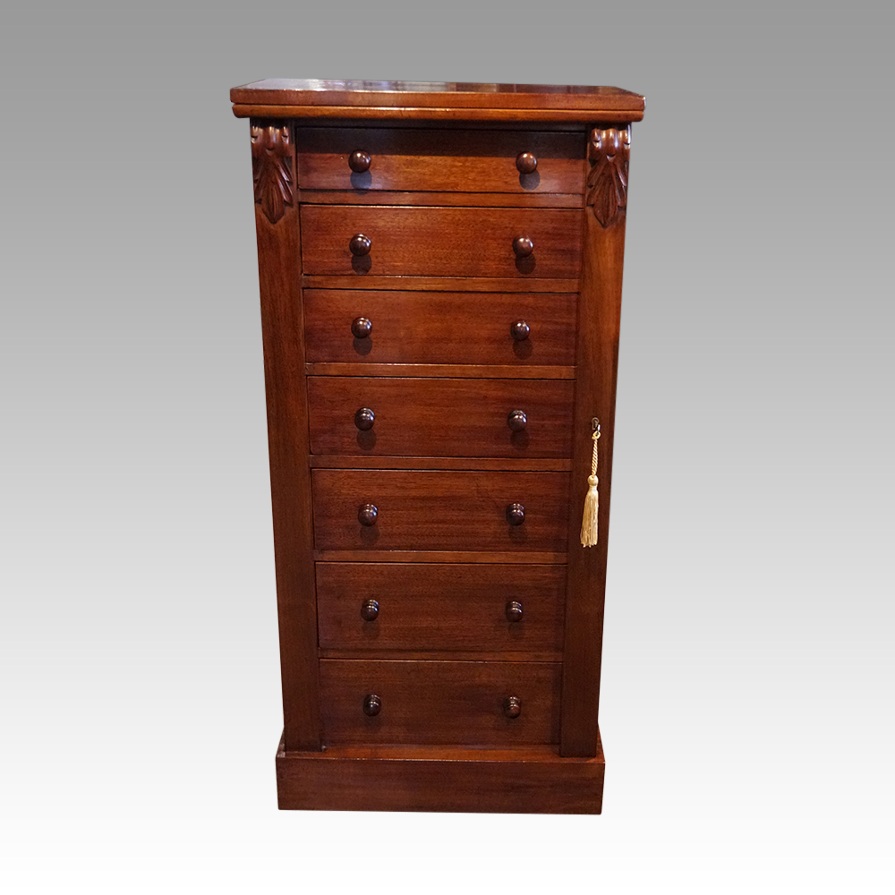 Victorian-mahogany-Wellington-chest-6.jpg Victorian Wellington chest - Image 1