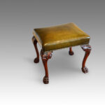 Victorian mahogany and leather stool in Georgian manner