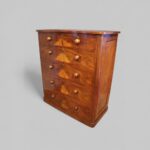 Victorian Mahogany Chest of Drawers | Antique Flame Veneer - Image 5