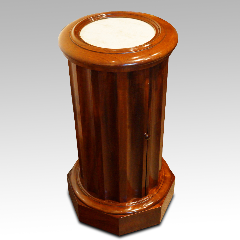 Victorian-mahogany-circular-fluted-cabinet-large-size.jpg Victorian mahogany circular bedside cabinet - Image 1