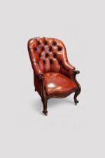 Victorian mahogany library reading chair