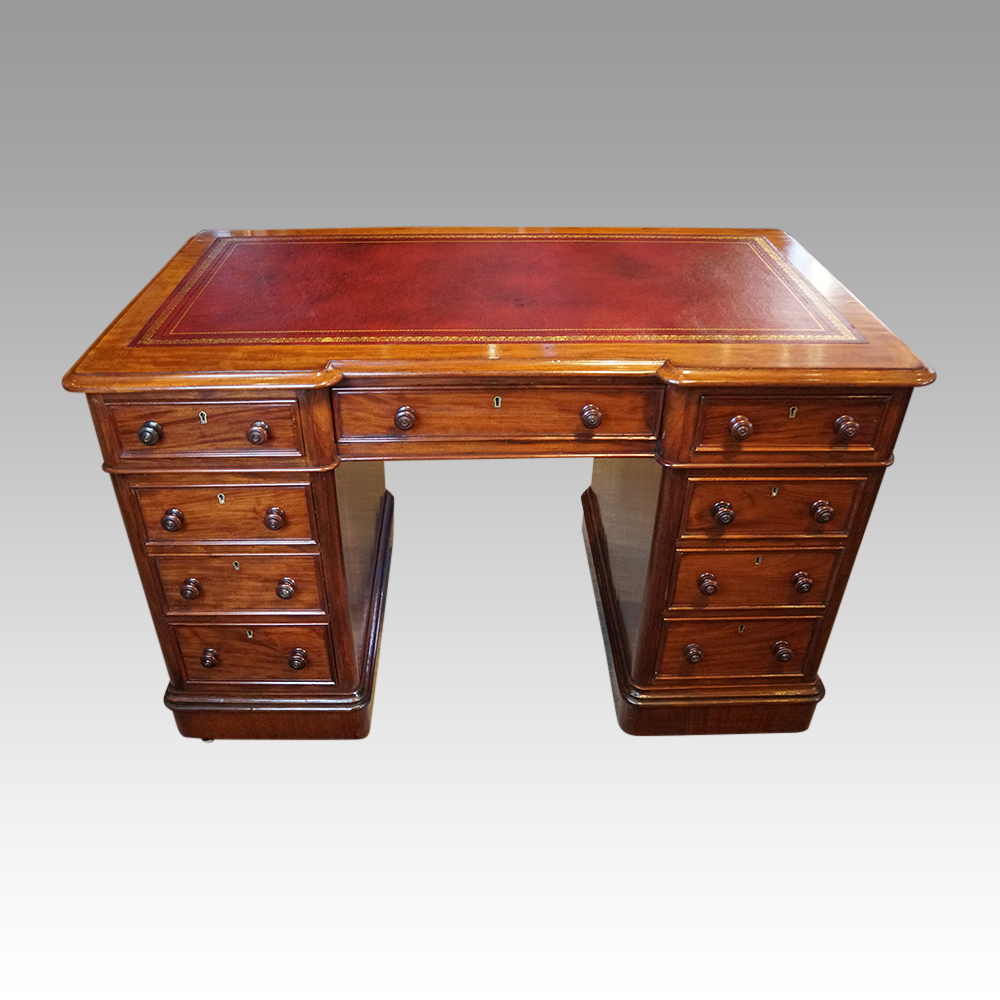 Victorian-mahogany-pedestal-desk-7.jpg Victorian mahogany pedestal desk - Image 1