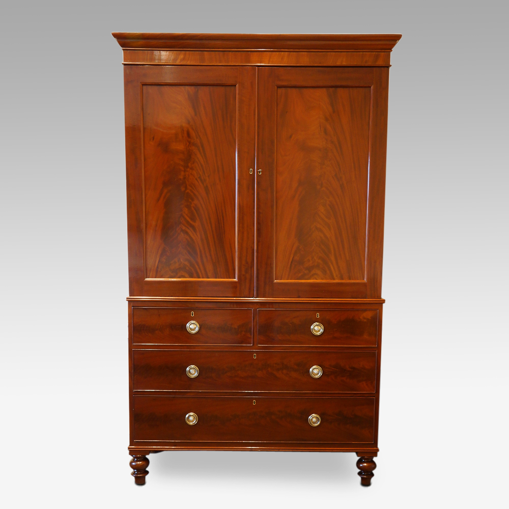 Victorian-mahogany-press-wardrobe.jpg Early Victorian mahogany press wardrobe - Image 1